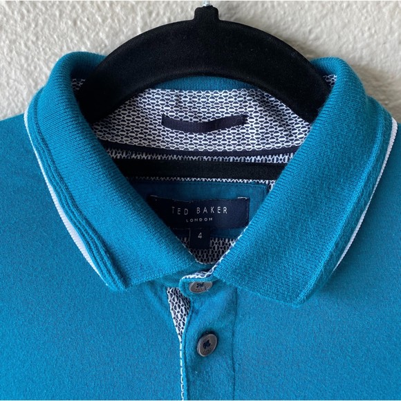 Ted Baker Derry Modern Slim Fit Polo Teal - Picture 9 of 10